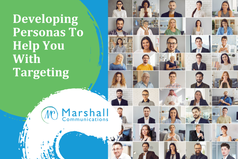 Customer personas in marketing - headshots of many different people