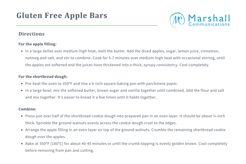 Gluten Free Apple Bars
