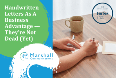 Handwritten Letters As A Business Advantage - someone writing on a piece of paper next to an envelope and some tea or coffee