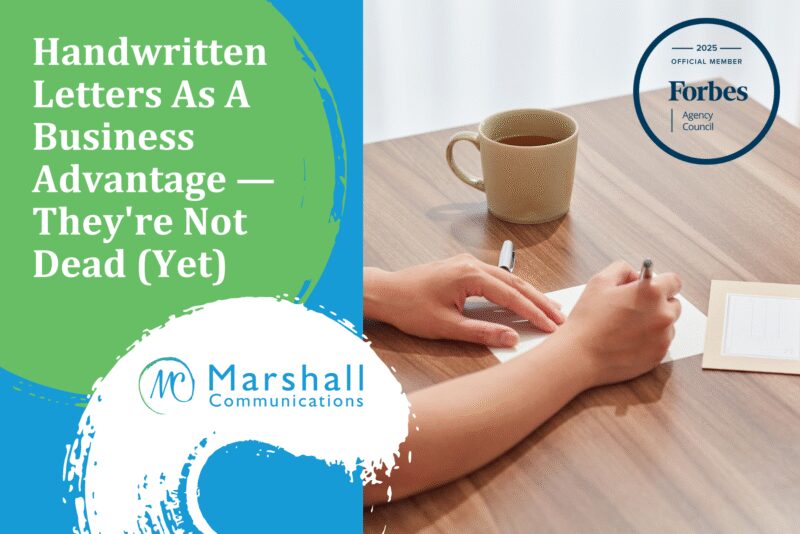 Handwritten Letters As A Business Advantage - someone writing on a piece of paper next to an envelope and some tea or coffee