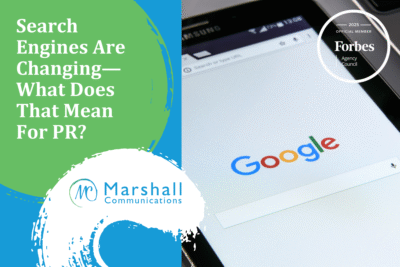 AI search in PR - tablet with Google search bar open