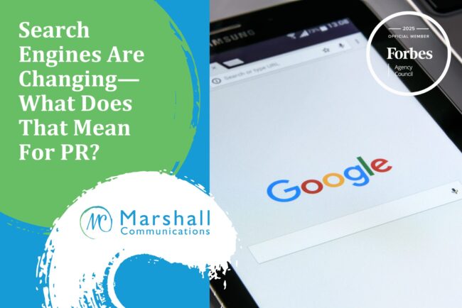 AI search in PR - tablet with Google search bar open