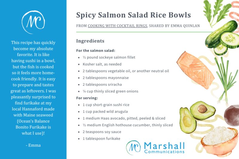Spicy Salmon Salad Rice Bowls