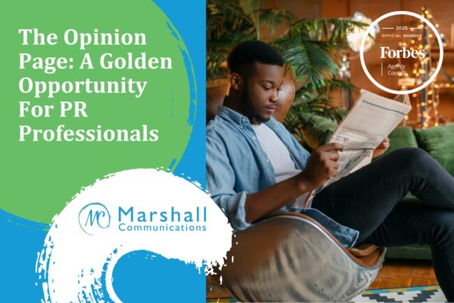 The Opinion Page: A Golden Opportunity For PR Professionals - man reading a newspaper
