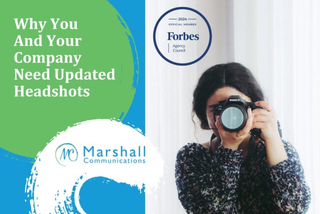 Why You And Your Company Need Updated Headshots - Woman holding a camera over her face