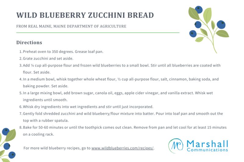 Wild Blueberry Zucchini Bread Recipe 2