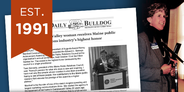 Nancy at podium many years ago